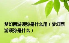 梦幻西游须弥是什么用（梦幻西游须弥是什么）