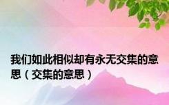 我们如此相似却有永无交集的意思（交集的意思）