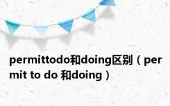 permittodo和doing区别（permit to do 和doing）