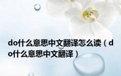 do什么意思中文翻译怎么读（do什么意思中文翻译）