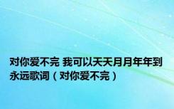 对你爱不完 我可以天天月月年年到永远歌词（对你爱不完）