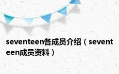 seventeen各成员介绍（seventeen成员资料）