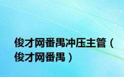 俊才网番禺冲压主管（俊才网番禺）