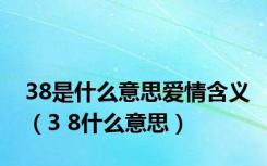 38是什么意思爱情含义（3 8什么意思）