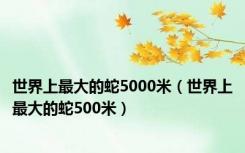 世界上最大的蛇5000米（世界上最大的蛇500米）