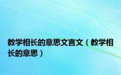 教学相长的意思文言文（教学相长的意思）