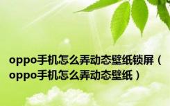 oppo手机怎么弄动态壁纸锁屏（oppo手机怎么弄动态壁纸）