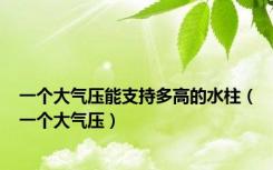 一个大气压能支持多高的水柱（一个大气压）