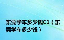 东莞学车多少钱C1（东莞学车多少钱）