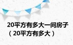 20平方有多大一间房子（20平方有多大）