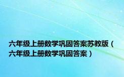 六年级上册数学巩固答案苏教版（六年级上册数学巩固答案）