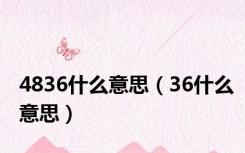 4836什么意思（36什么意思）