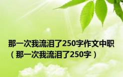 那一次我流泪了250字作文中职（那一次我流泪了250字）