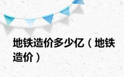 地铁造价多少亿（地铁造价）