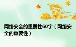 网络安全的重要性60字（网络安全的重要性）