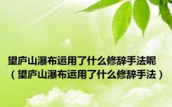 望庐山瀑布运用了什么修辞手法呢（望庐山瀑布运用了什么修辞手法）