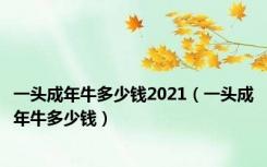 一头成年牛多少钱2021（一头成年牛多少钱）