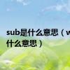 sub是什么意思（web是什么意思）