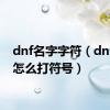 dnf名字字符（dnf名字怎么打符号）