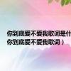 你到底爱不爱我歌词是什么歌（你到底爱不爱我歌词）