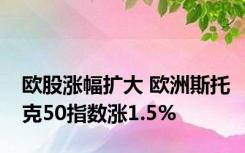 欧股涨幅扩大 欧洲斯托克50指数涨1.5%