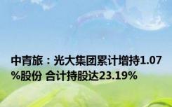 中青旅：光大集团累计增持1.07%股份 合计持股达23.19%