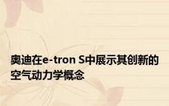 奥迪在e-tron S中展示其创新的空气动力学概念