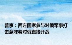 普京：西方国家参与对俄军事打击意味着对俄直接开战