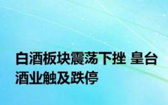 白酒板块震荡下挫 皇台酒业触及跌停