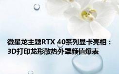 微星龙主题RTX 40系列显卡亮相：3D打印龙形散热外罩颜值爆表