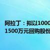 阿拉丁：拟以1000万元-1500万元回购股份