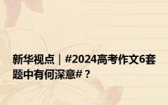 新华视点｜#2024高考作文6套题中有何深意#？