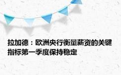 拉加德：欧洲央行衡量薪资的关键指标第一季度保持稳定