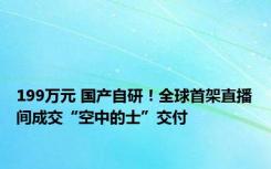 199万元 国产自研！全球首架直播间成交“空中的士”交付