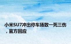 小米SU7冲出停车场致一死三伤，官方回应