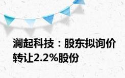 澜起科技：股东拟询价转让2.2%股份