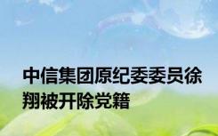 中信集团原纪委委员徐翔被开除党籍