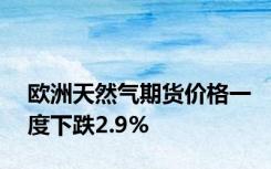 欧洲天然气期货价格一度下跌2.9%