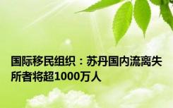 国际移民组织：苏丹国内流离失所者将超1000万人