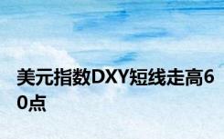 美元指数DXY短线走高60点