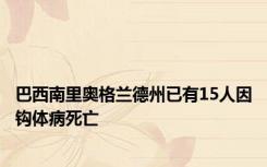 巴西南里奥格兰德州已有15人因钩体病死亡