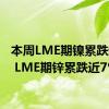 本周LME期镍累跌超8% LME期锌累跌近7%