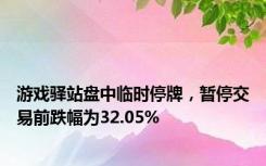 游戏驿站盘中临时停牌，暂停交易前跌幅为32.05%