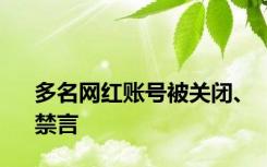 多名网红账号被关闭、禁言