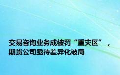 交易咨询业务成被罚“重灾区”，期货公司亟待差异化破局