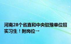 河南28个省直和中央驻豫单位招实习生！附岗位→