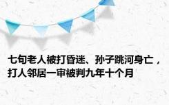 七旬老人被打昏迷、孙子跳河身亡，打人邻居一审被判九年十个月