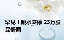 罕见！跳水跌停 23万股民懵圈