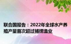 联合国报告：2022年全球水产养殖产量首次超过捕捞渔业