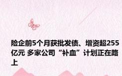 险企前5个月获批发债、增资超255亿元 多家公司“补血”计划正在路上